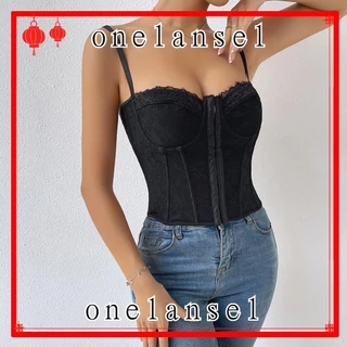 LS Verão Casual Top , Espartilho De Ossos De Peixe De Renda De Cor Sólida Contração Abdominal Slim