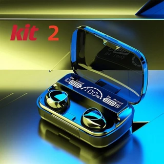 Kit 2 M10 Bluetooth 5.1 Fones de ouvido sem fio TWS estéreo com carregador Power Bank