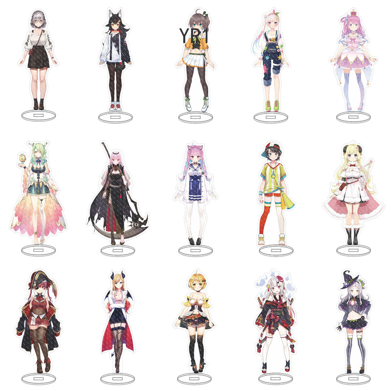 Anime HOLOLIVE Vtuber Dupla Face Em Acrílico Stand Figura Modelo De Placa Cosplay Cartoon Brinquedos De Mesa