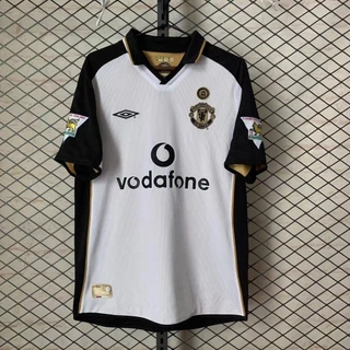 Camisa Retro Manchester Século 2000-2001 Estilo reversível 00/02 Futebol Beckham #7 Camisa Retro IOQ6