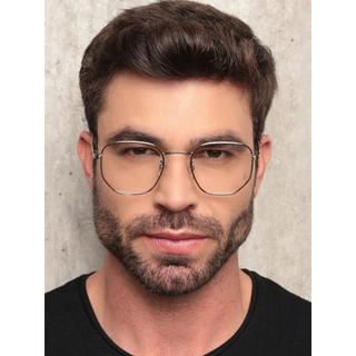 9177 ARMACAO DE OCULOS PARA GRAU HEXAGONAL UNSEX HASTE COM MOLA LENTE COM UV400