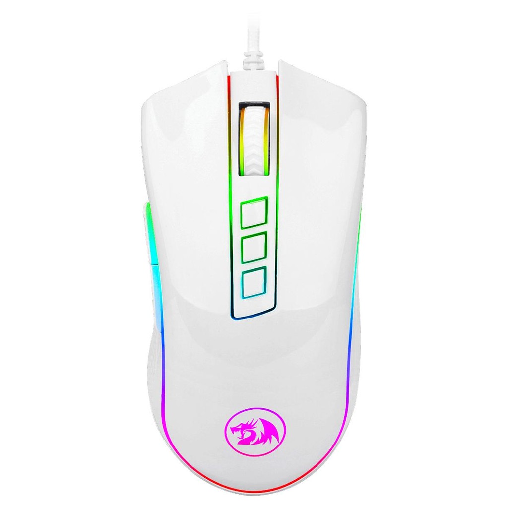 Mouse Gamer Redragon Cobra M711W RGB, 10000 DPI, 7 Botões Programáveis, White