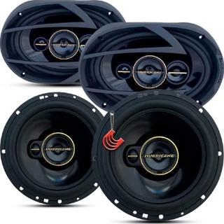 Kit Falantes 6 e 6x9 Polegadas 380w Porta e Tampão Porta Malas Som Carro Completo Hurricane Aurum em Oferta na Shopee