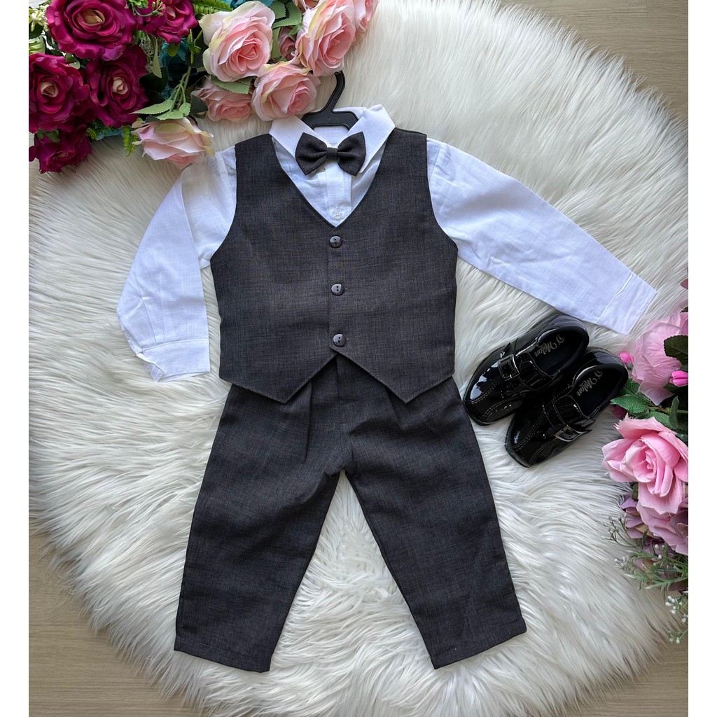 Conjunto Kit Terno Colete Infantil Social Casamento Menino Kit 5 Peças ...