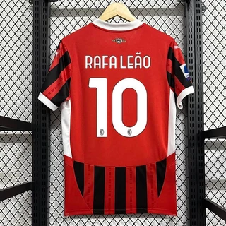 24-25 AC Milan Home No. Número de impressão personalizada do uniforme do time de futebol 10 Leo Jersey