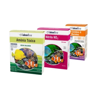 Kit testes Labcon Alcon Amonia Aguá Salgada , Nitrito , Ph Para Aquarios Marinhos e Ciclídeos