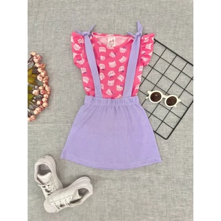 Conjunto Infantil Salopete Saia Menina