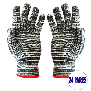 Kit 24 pares de luvas de malha mesclada tricotada 3 fios pigmentada - Plastcor em Oferta na Shopee