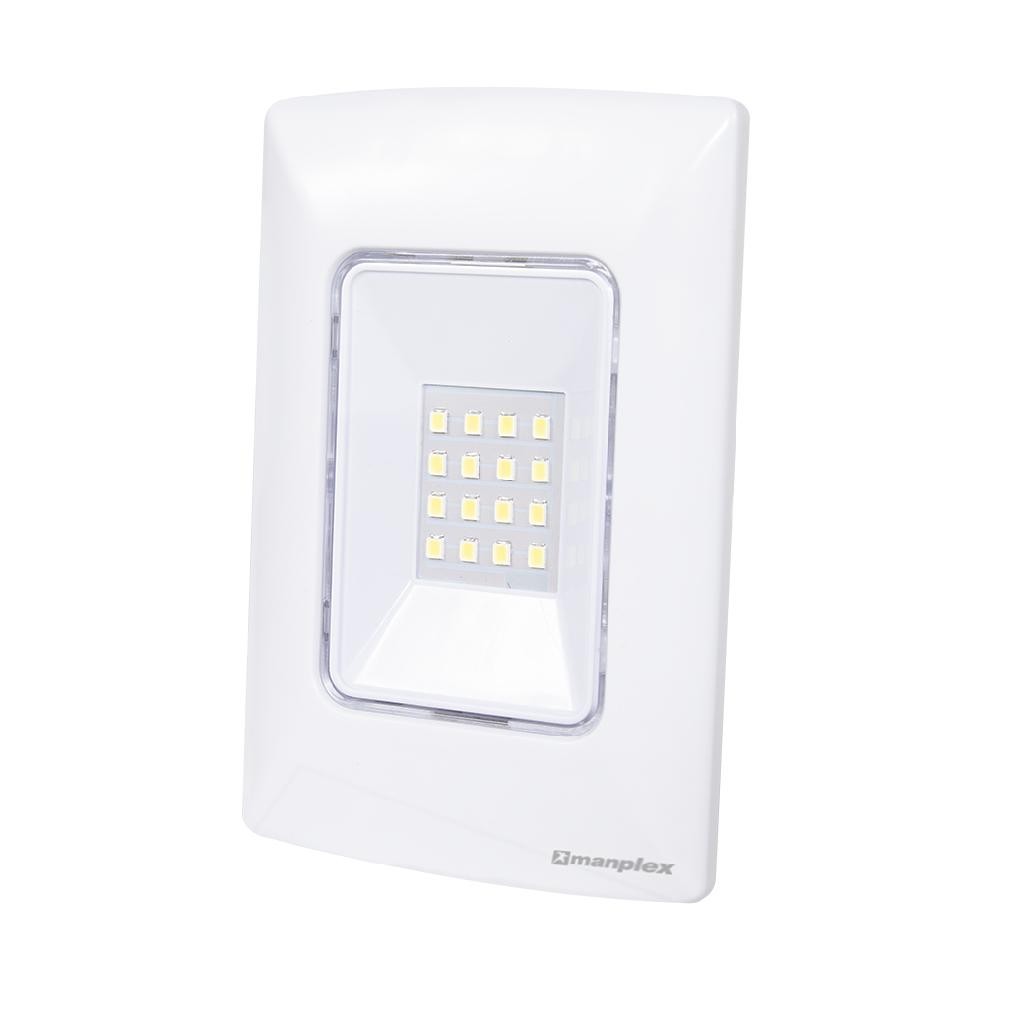 Luminária De Emergência De Embutir 4x2 - 1W LED Lâmpada Luz Fria