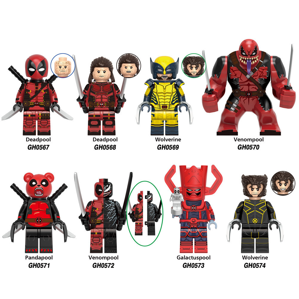 Veneno Morto Pandapool Galactuspool Wolverine Pool Mini Bloco De Construção Figura Brinquedos Kids Gift