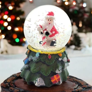 Enfeite Decorativo de Natal - Globo de Neve com Noel - 7cm - 1 unidade - Cromus - Rizzo