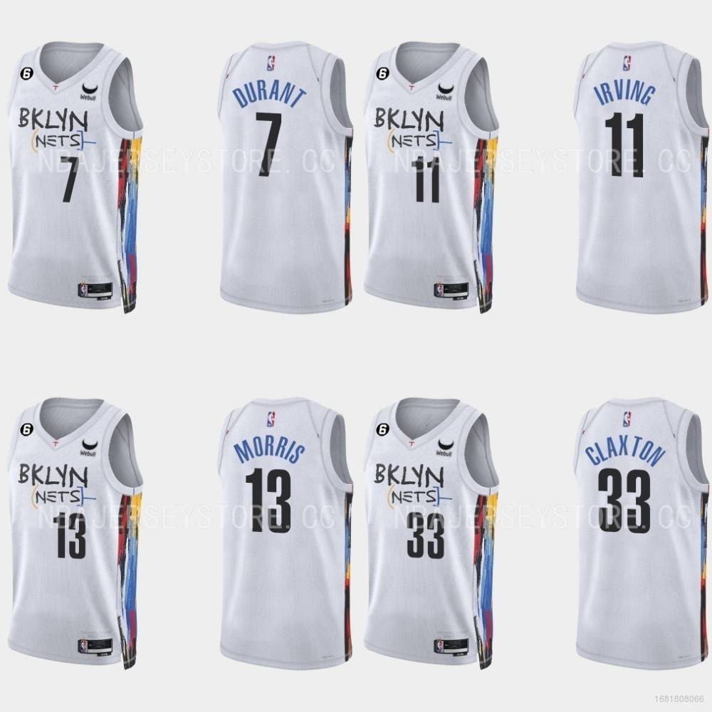 222/23 NBA Jersey Nets Irving Claxton Durant Morris White Basketball Edição Cidade Dos Fãs Do Colete Esportivo