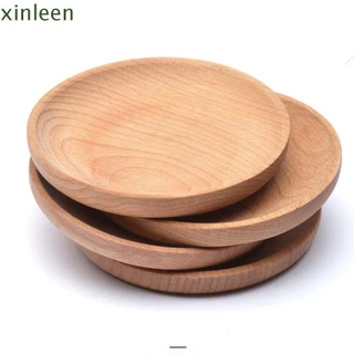 XINLEEN Prato De Jantar Redondo Madeira De Faia Louça Suporte Para Lanche Pratos De Sobremesa