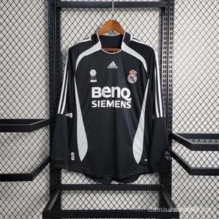 06-07 Real Madrid III Retro Clássico Preto Camisa De Futebol De Manga Longa 2006 2007 S5BU
