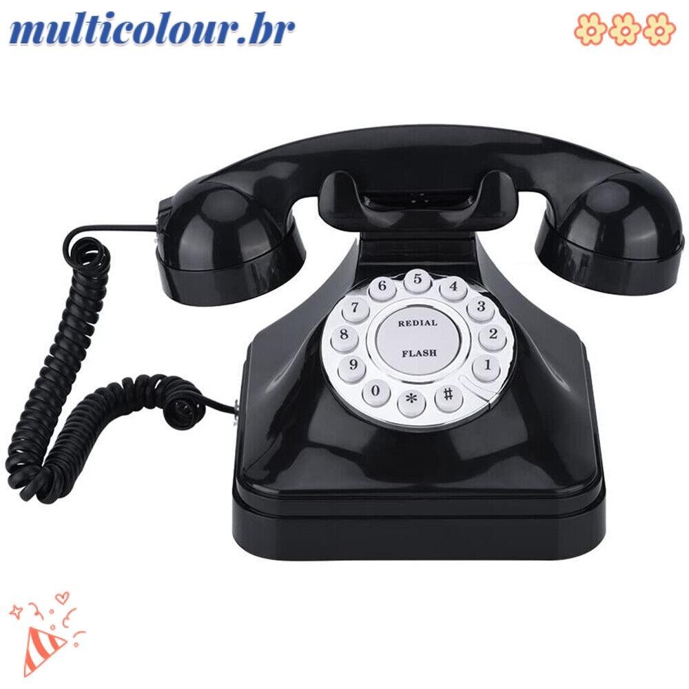 Telefone Fixo Vintage Multicolor , Doméstico Estilo Retrô Preto Com Fio , Ferramentas De Comunicação Clássicas ABS