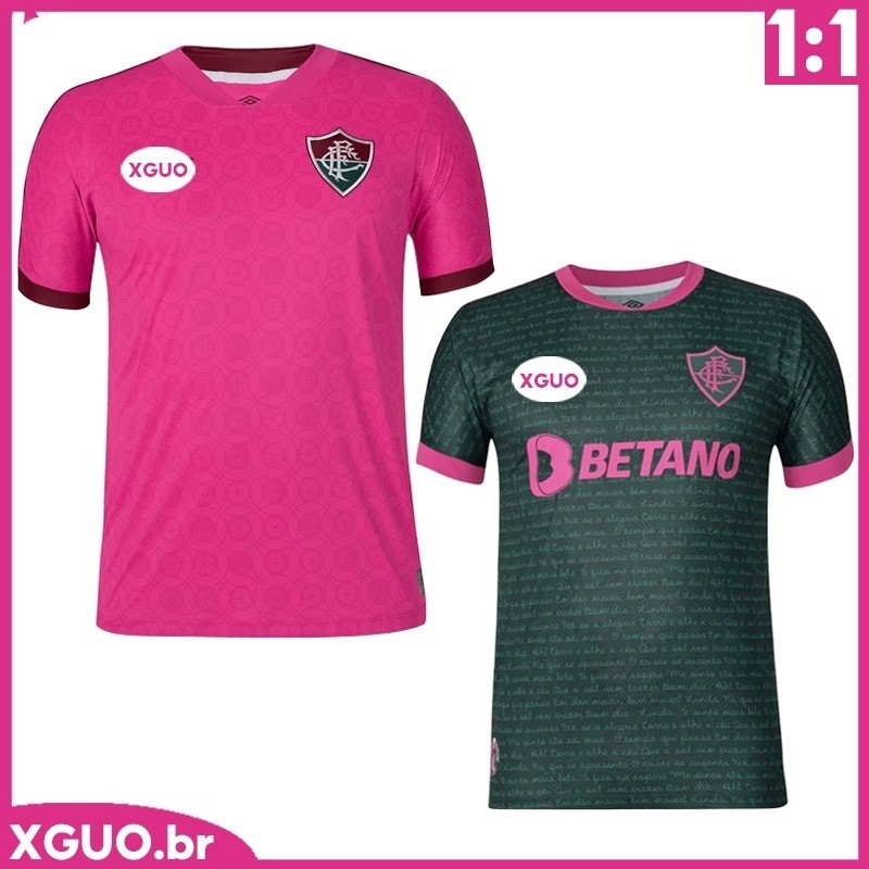 Camisa 2023 Tempo Rosa Fluminense Outubro/Terceiro Camisola Futebol 1:1