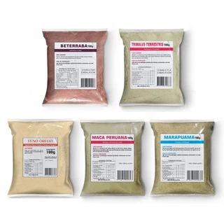 Super Kit Beterraba, Feno Grego, Marapuama, Maca Peruana 100g cada