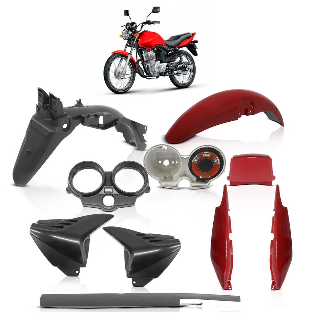 Kit Carenagem CG Fan 125 2009 2010 2011 2012 2013 Preto Liso | Shopee ...
