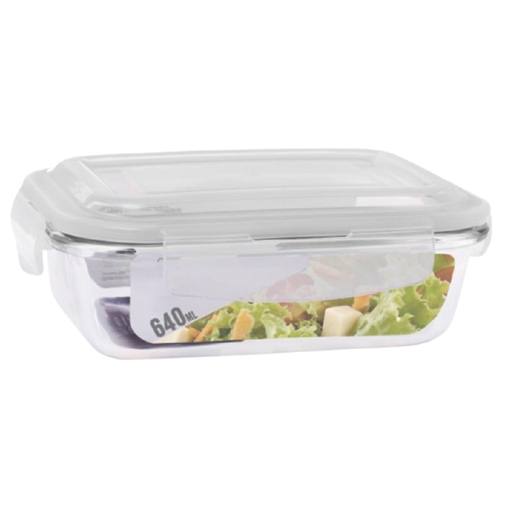 Pote de Vidro Retangular Mantimentos 640ml