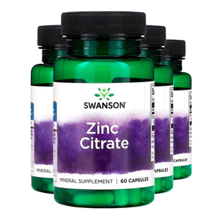 Kit 4x Citrato de Zinco 30 mg Swanson 60 Capsulas Importado /Made in Usa
