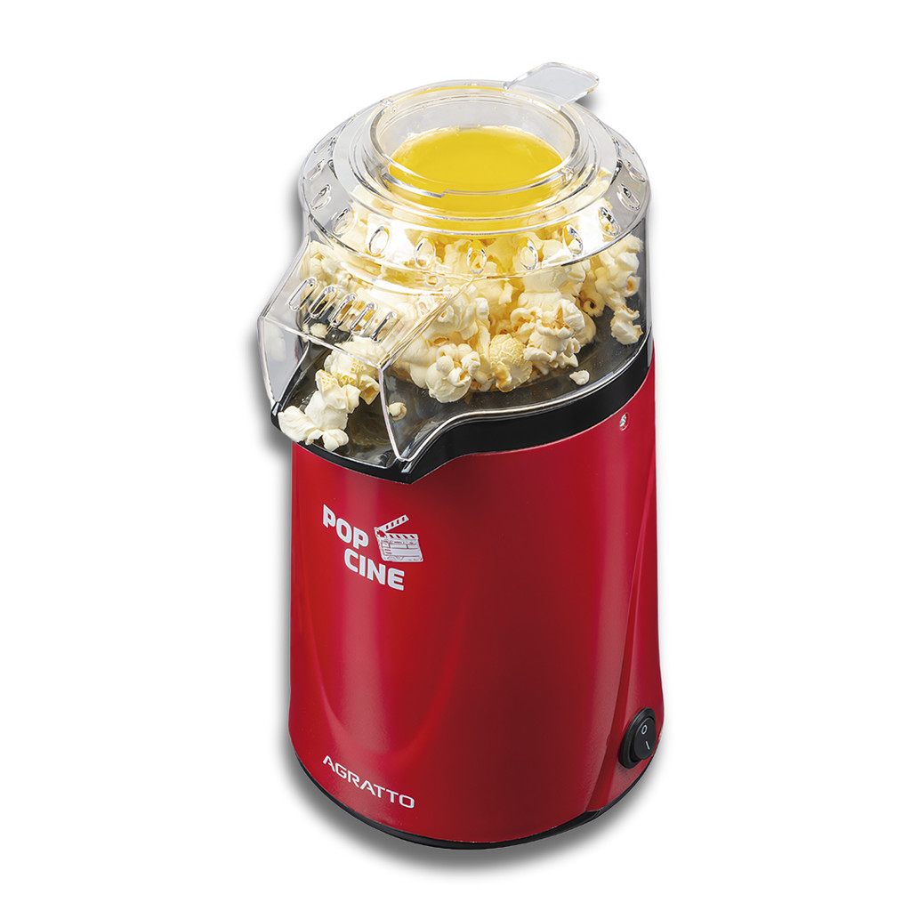Pipoqueira Pop Cine Vermelha 127v 1200W Com Dosador Agratto Pipoca Crocante Sequinha Medidor Sem Óleo Manteiga