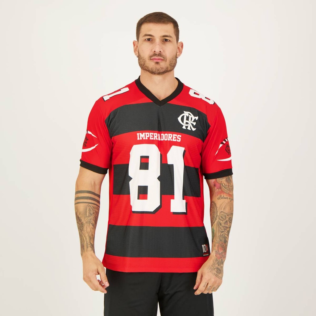 Camisa Flamengo Essay Preta e Vermelha