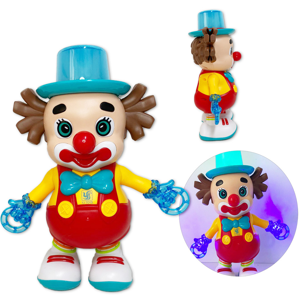 Palhaço Dançante Brinquedo Musical Anda Dança Mexe Luz Som | Shopee Brasil