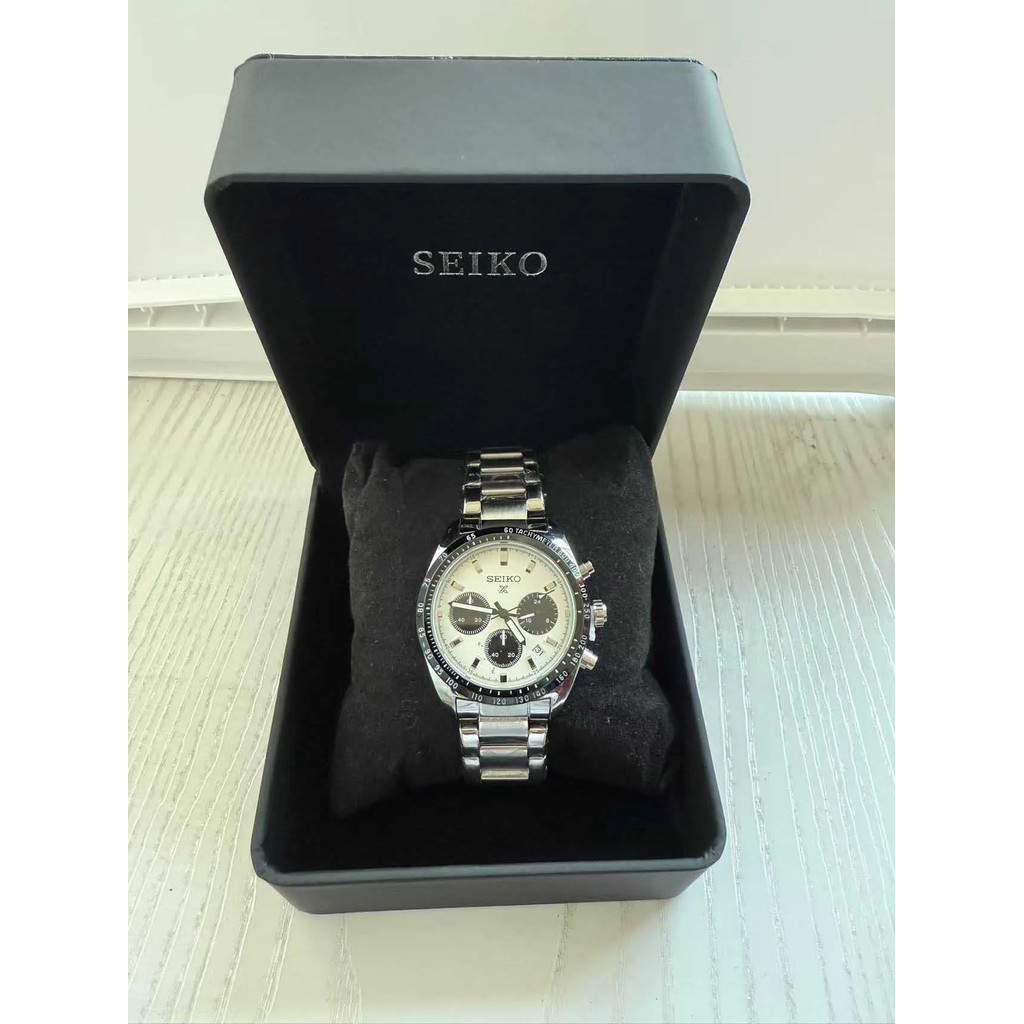 Original Seiko Panda Série Três Olhos Agulha Dial Calendário À