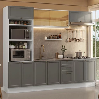 Armário de Cozinha Completa 270 cm Vik Madesa 02 em Oferta na Shopee