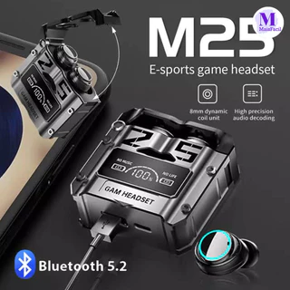 À Prova Dwaterproof Água TWS M25 Fone De Ouvido Sem Fio Bluetooth 5.3 9D Estéreo Esportes Fones LED Microphoe Novo