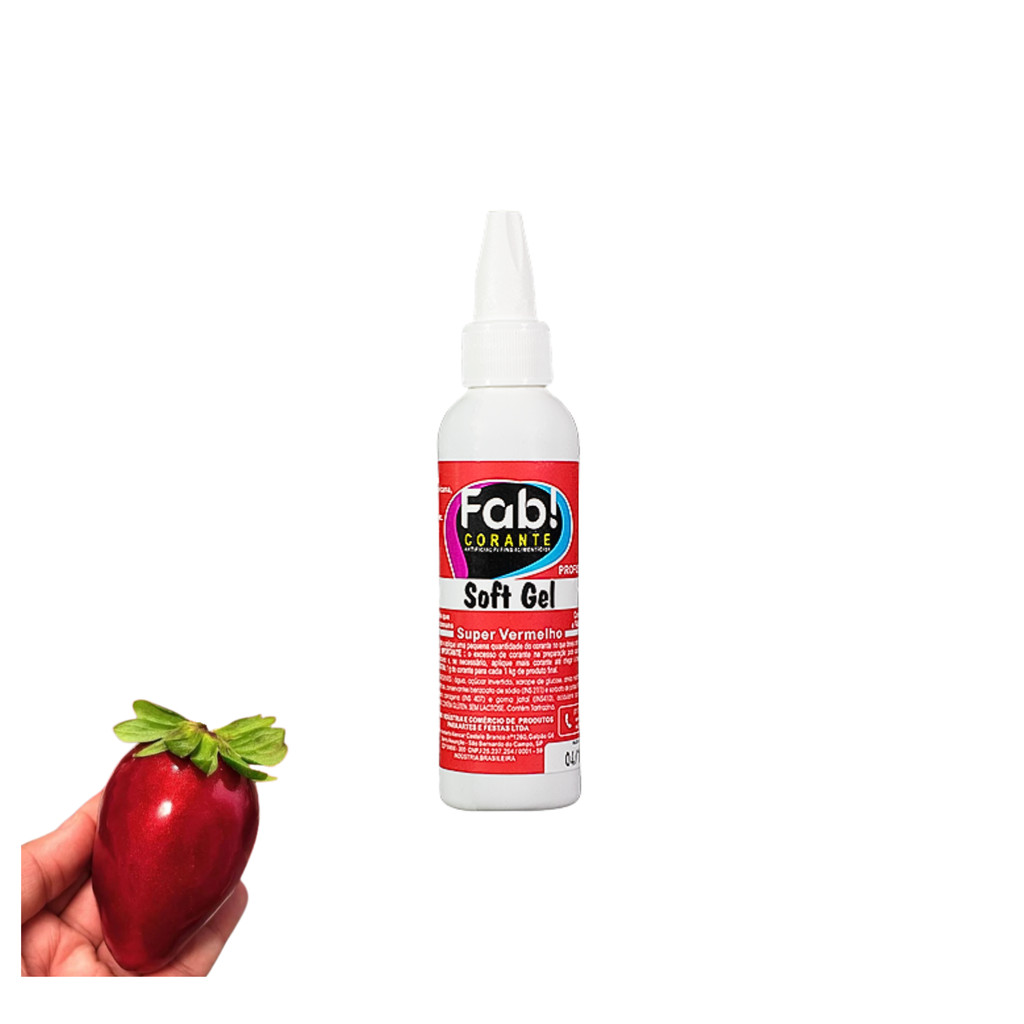 Corante Alimentício Soft Gel 25g Super Vermelho Fab!