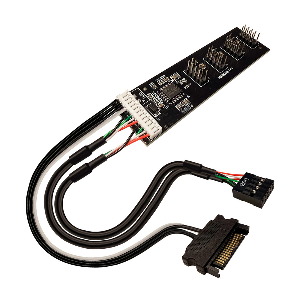 ADAPTADOR USB DE 9 PINOS INTERNO PLACA-MÃE - 4 PORTAS + SATA
