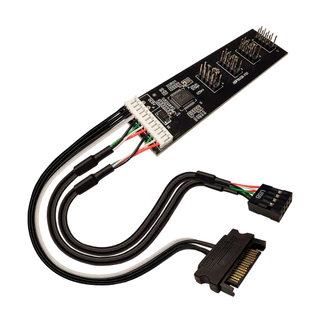 ADAPTADOR USB DE 9 PINOS INTERNO PLACA-MÃE - 4 PORTAS + SATA