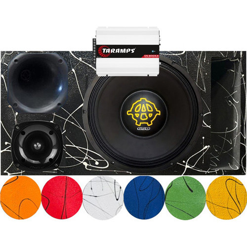 CAIXA TRIO DUTO RÉGUA WOOFER KAOS BASS 650 UNLIKE 400 CORES +