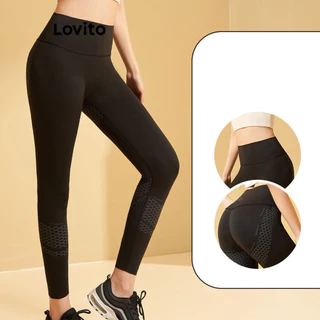 Lovito Leggings Esportivas De Linha De Estrutura Colorida Lisa Esportiva Para Mulheres LNA48236