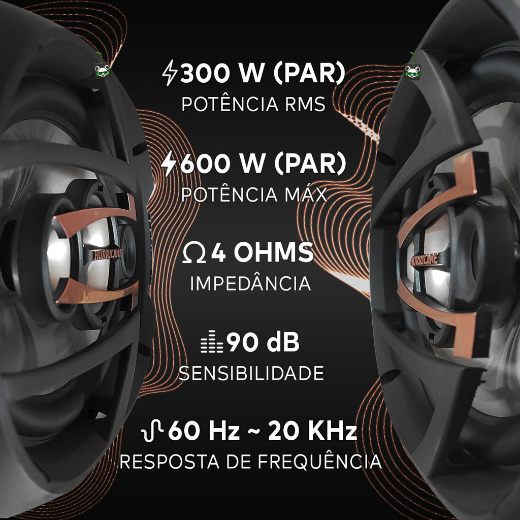 Par Alto Falante Quadriaxial 6x9 Pol 600w 4Ohm Qr69 Hurricane