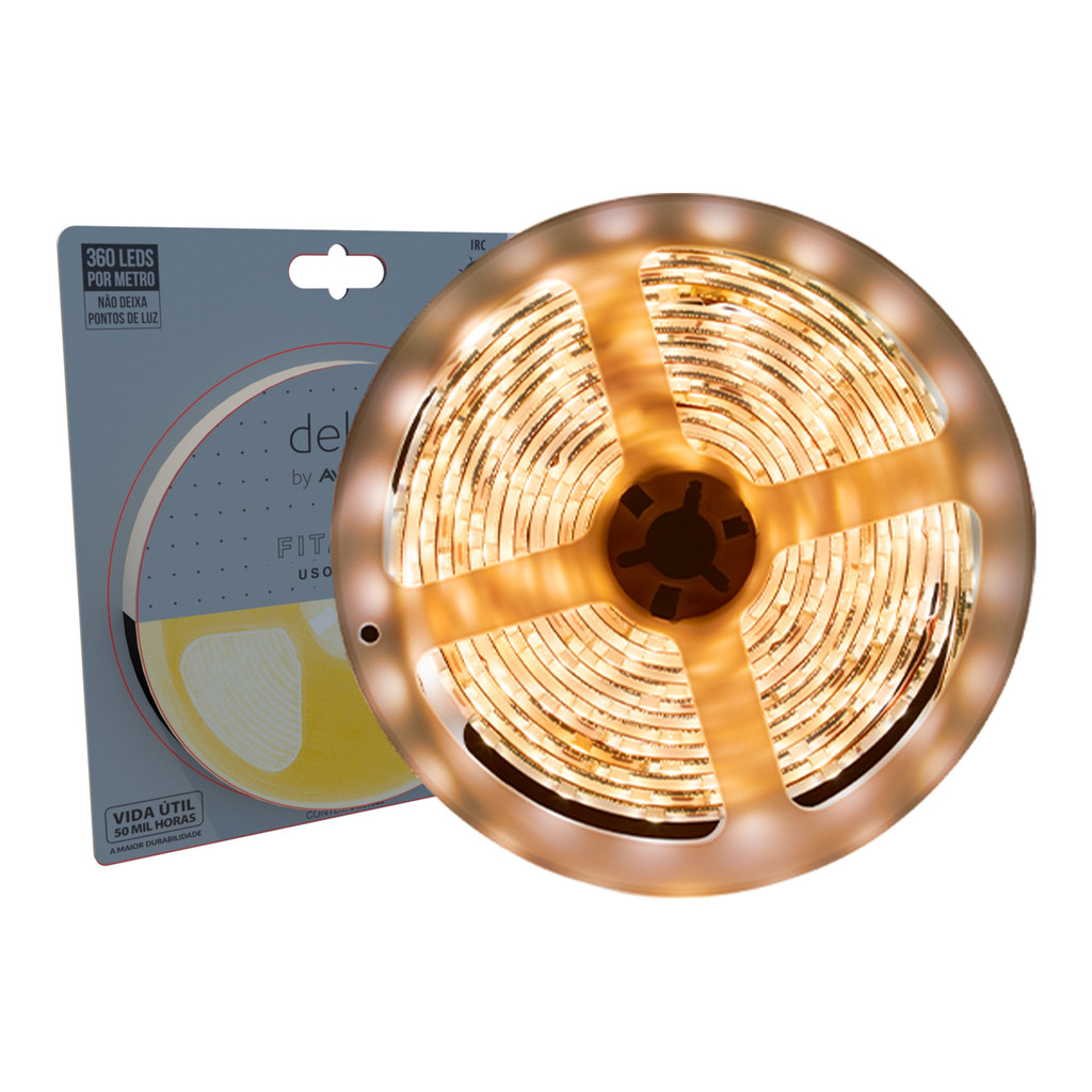 Fita Led Luce Branco Quente 3000K 5m 12V 15w IP20 Deluxe