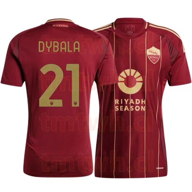 Camisola Vermelha de Futebol AS Roma 2024/25 Home Homem XF6C