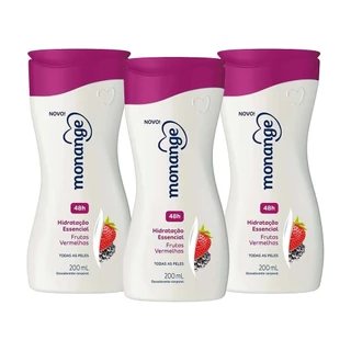 Kit 3 Und Hidratante Monange Frutas Vermelhas 200ml em Oferta na Shopee