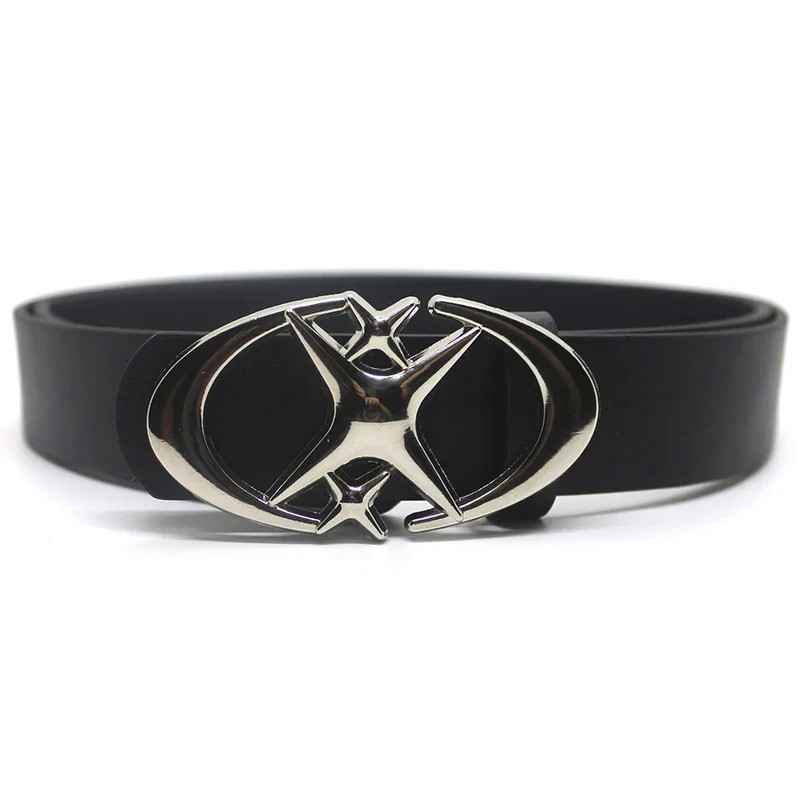 Punk Moon Star Buckle Belt Design Cross Metal Vintage Gótico Homens Mulheres Y2k Cinto Pu Couro Cintura Jeans Calças Decorativas Cinto