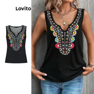 Lovito Regata casual com estampa paisley para mulheres LBL16537