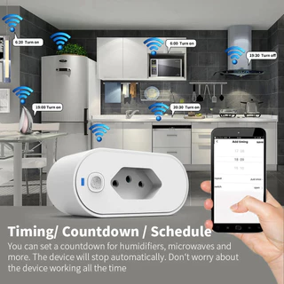 SMART PLUG-Adaptador de soquete Wi-Fi Tuya Smart Life App Control Alexa Google Home Adaptador de soquete 16A