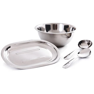 Conjunto de Pote Bandeja Concha e Colher Inox em Oferta na Shopee
