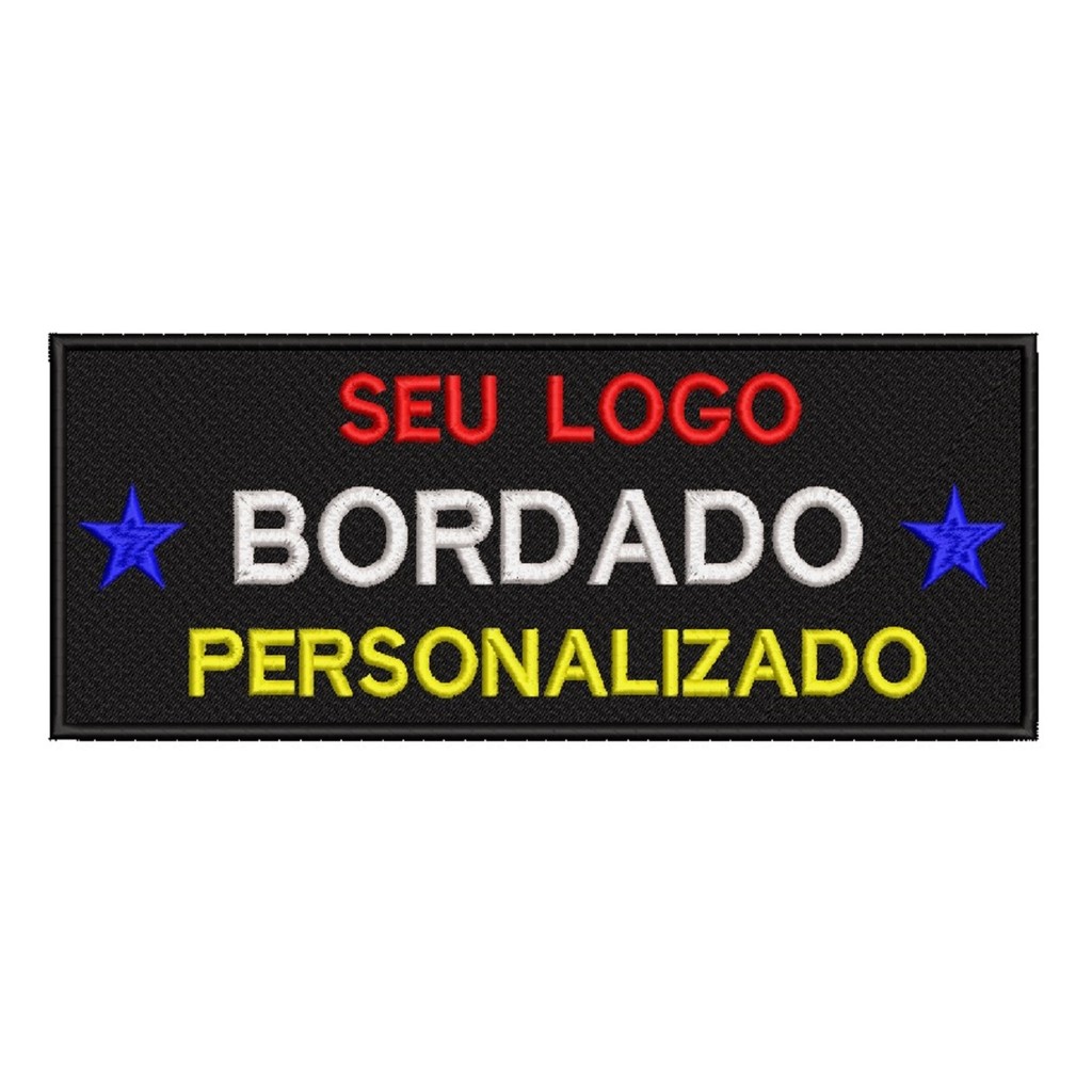 Patch Aplique bordado personalizado com sua logo 10 x 5 cm | Shopee Brasil