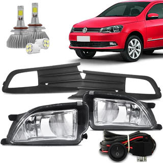 Kit Farol Milha Neblina Gol Voyage G6 2012 2013 2014 2015 2016 Bot. Alternativo + Led