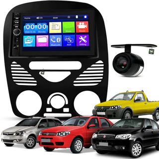 Kit Central Multimidia Espelhamento Android Ios Strada/Palio/Siena/Weekend 2002 A 10 11 12 13 2014