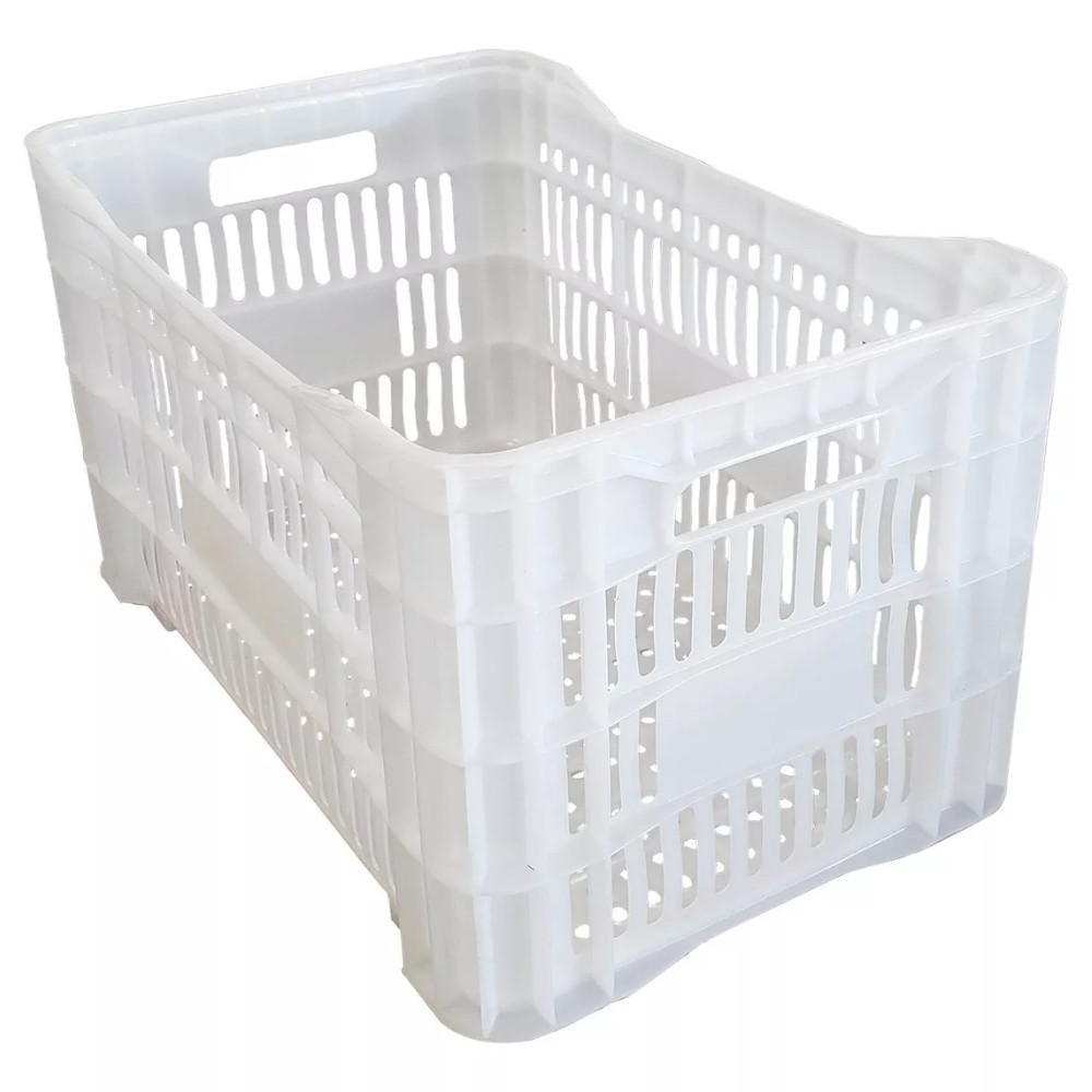 Kit Caixas Plásticas Empilháveis Vazadas Branca Ideal para Hortifruti e ...