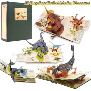 Enciclopédia 3D Pré-Histórica Dinossauros Pop-up Dinosaur Book Brinquedos Interativos Para Crianças Presentes De Aprendi