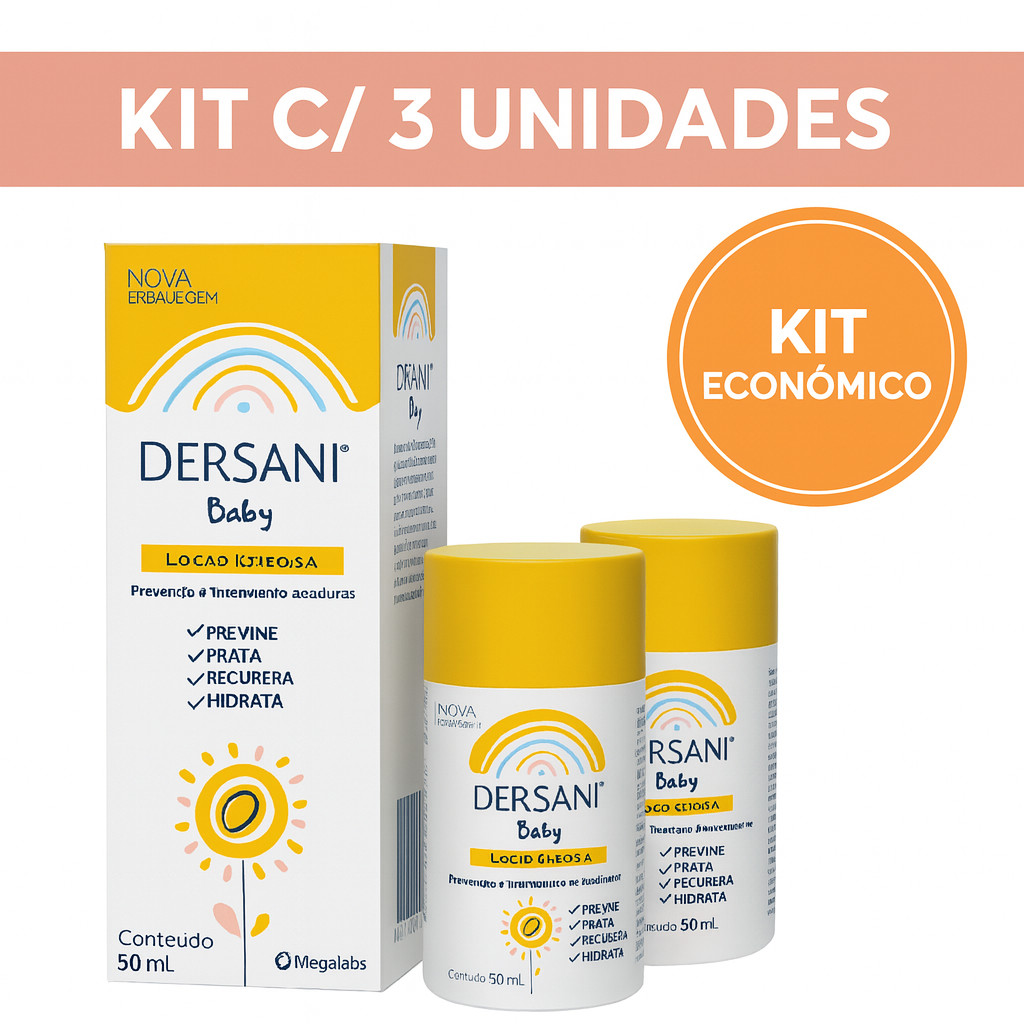 Kit 3x Dersani Baby Loção Oleosa 50ml – Antiassaduras | Proteção e ...