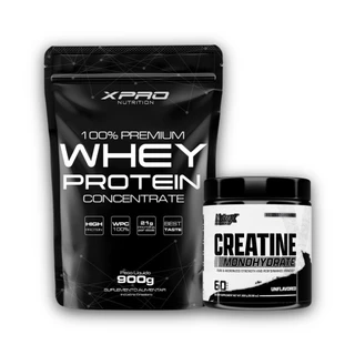 Kit Whey Protein Concentrado 900g - XPro + Creatina Monohidratada 300g - Nutrex Research em Oferta na Shopee
